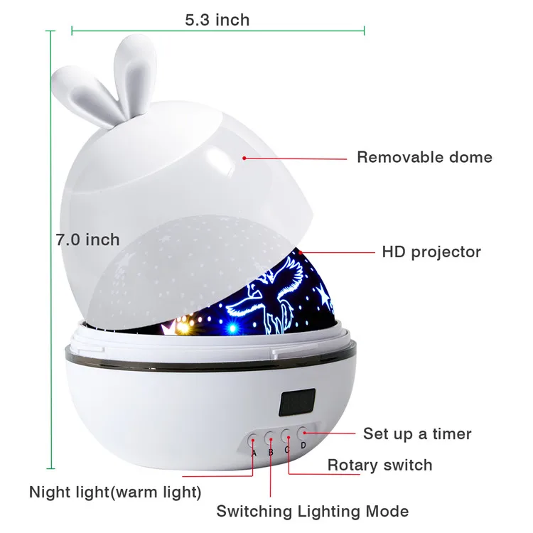 led night light projector