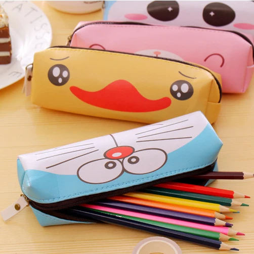 

New stylish wholesale PU soft leather carton cute pencil cases