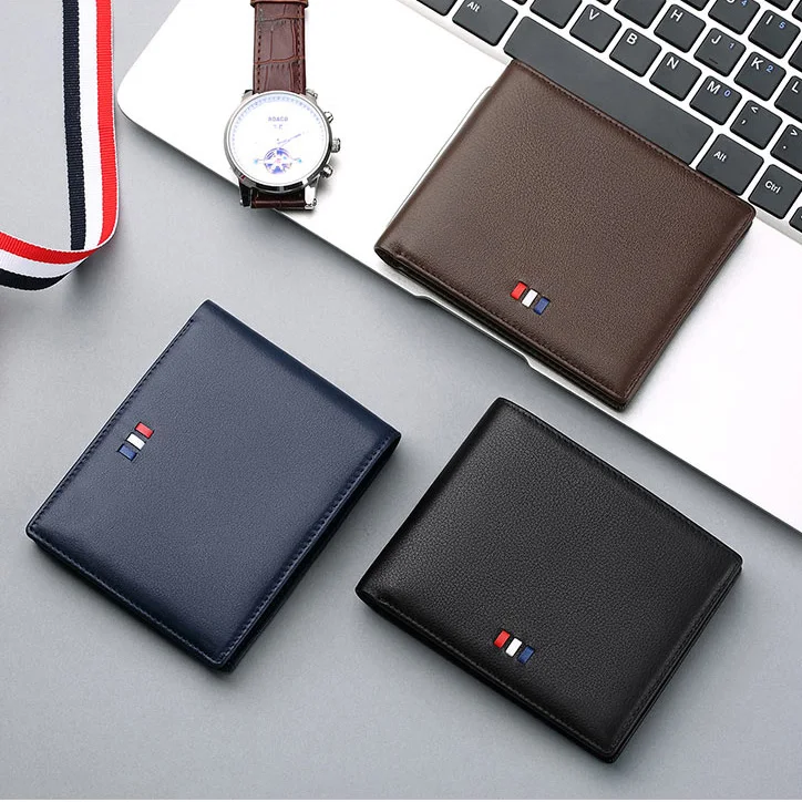 

Wholesale RFID Genuine Leather Wallet Men High Quality Credit Card Holder Wallet For Men, Black,coffee,deep blue