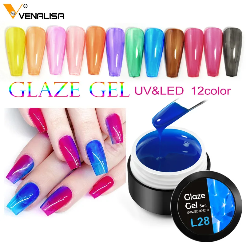 

New Venalisa 5ml nail art design uv led glaze gel lacquer soak off color crystal nail glass paint enamel nail polish gel varnish
