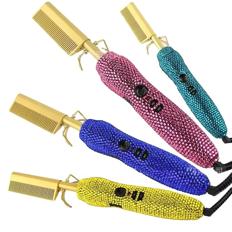 

bling hot comb Electric stick drill straight coil hot comb electric heat comb dry and wet