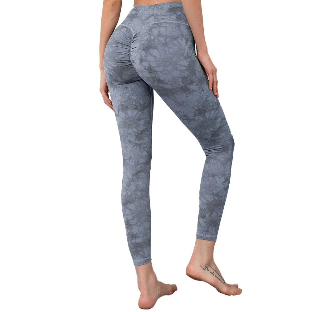 

Women Apparel Tie Dye Print Scrunch Butt Fashion Yoga Sports Tights Sportswear Compression Leggings