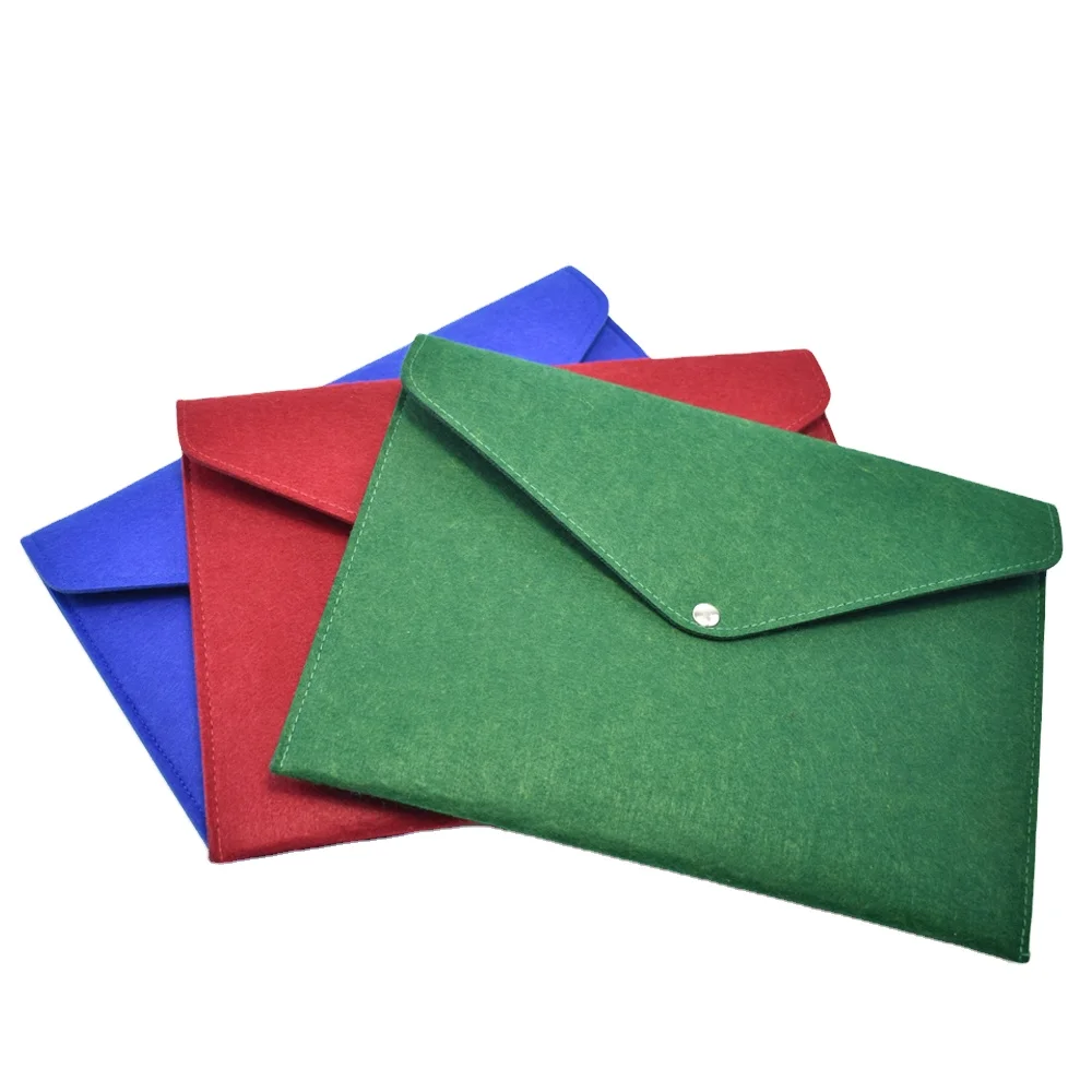 

Multi-color Felt File Bag computer Size felt Portfolio Case Envelope Document Storage bag, Gray and customized