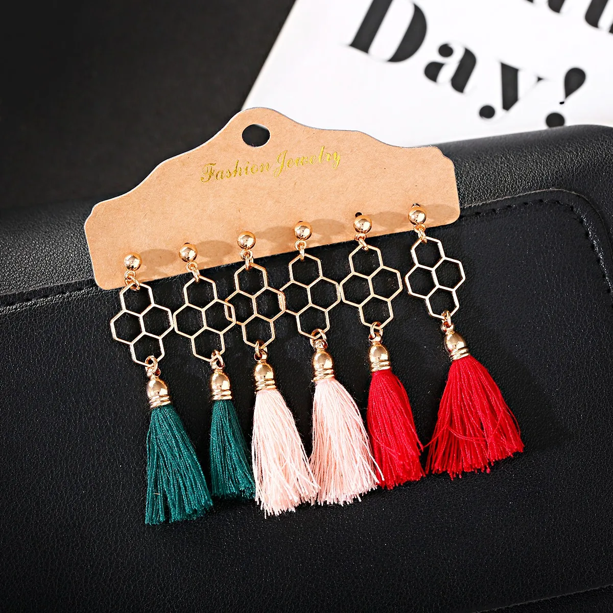 

3 Style Fashion Bohemian Tassel Crystal Long Earrings White Red Silk Fabric Drop Dangle Tassel Earrings For Women 2021 Jewelry, Colorful