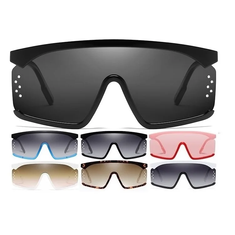 

Women's Fashionable 2021 Eyewear Shades Sunglasses Big Oversized One Piece UV400 Lens Sun Glasses