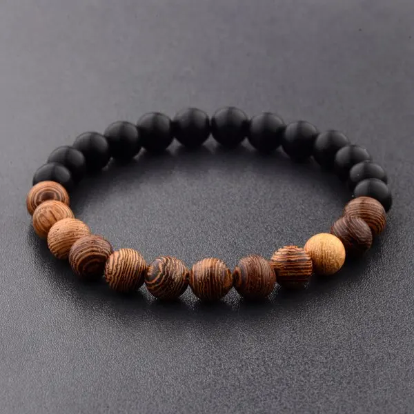 

Wholesale jewelry wooden beaded charm bracelet  bangle for men couple girls women gift, As shown