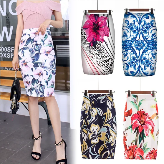 

New style office lady elegant wrap knee length skirts