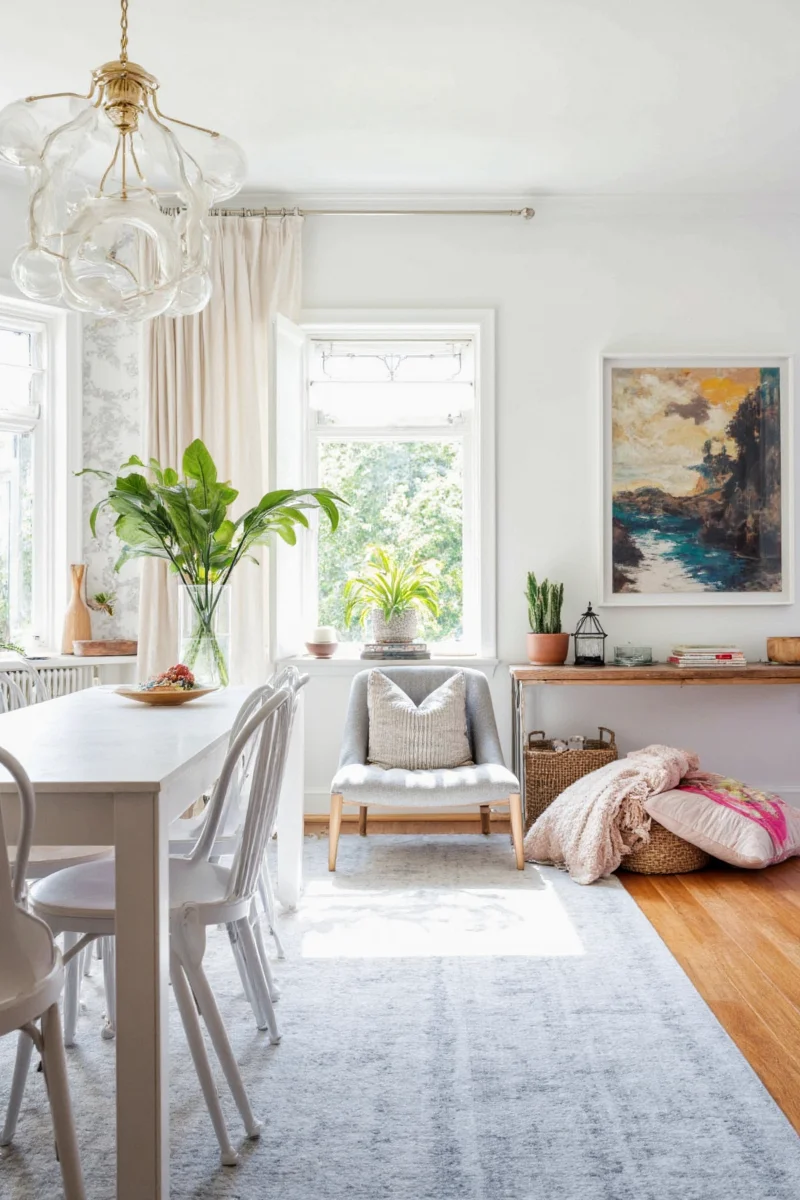Smart storage solutions in a transformed dining room