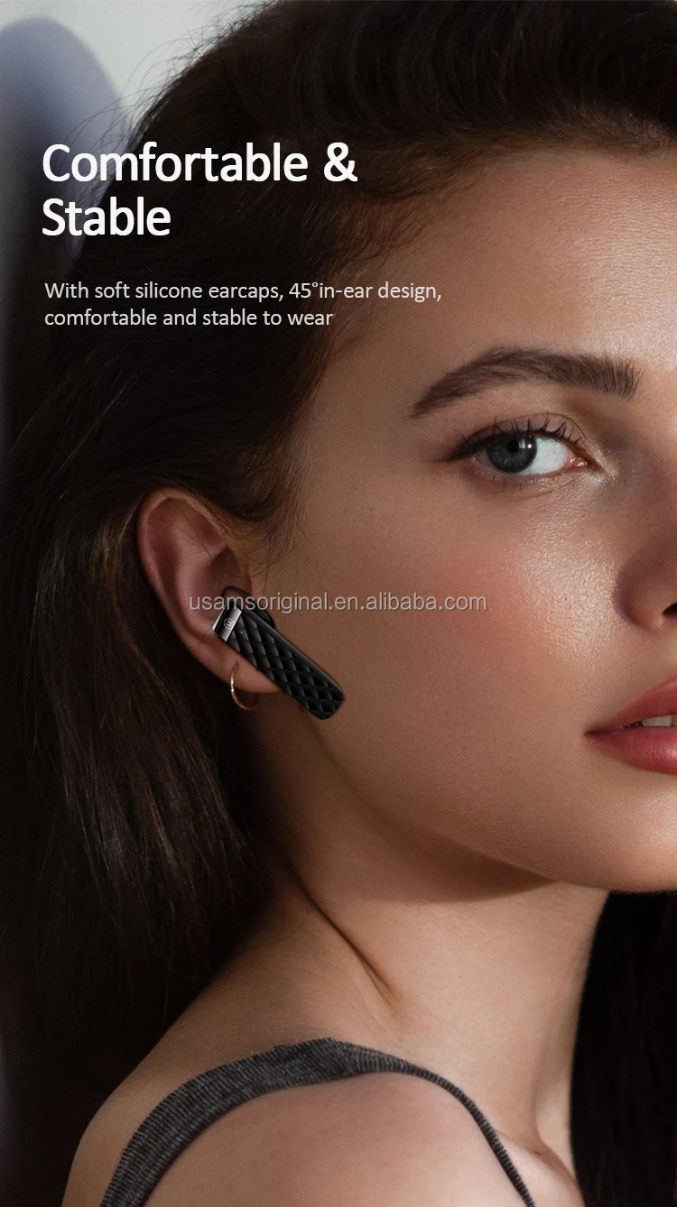 USAMS BT1 Original Design Single Ultra Light 8g ABS BT5.0 Earbuds Wireless Single Earphones For Apple - ANKUX.COM