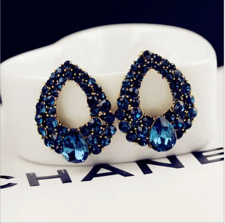 

Wind drop earrings with diamond and sapphire fashion earrings charm trendy oversized earrings, Multi colors