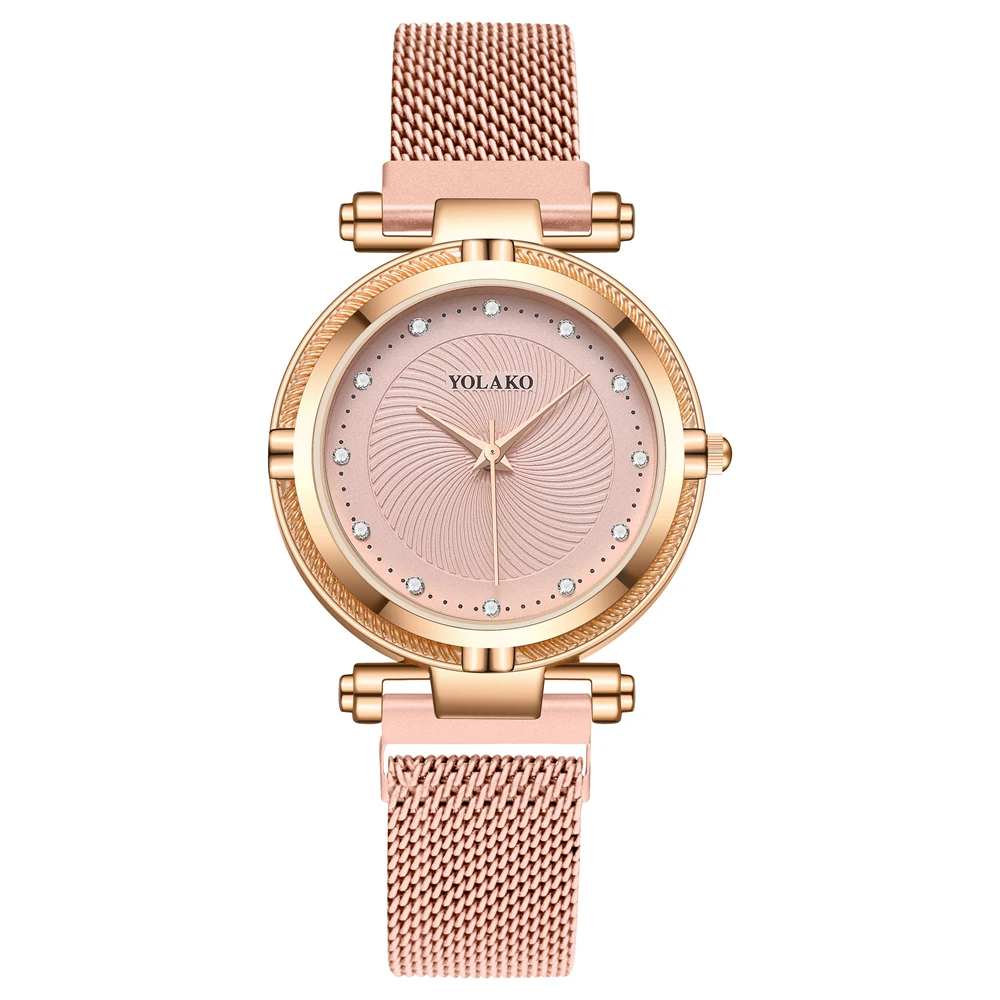 

Fashion Threaded Diamond Small Dial Milanese Magnet Clasp Women's Quartz Watch