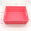 Custom shaped space-saving high quality hello kitty folding pink plastic storage box without lid