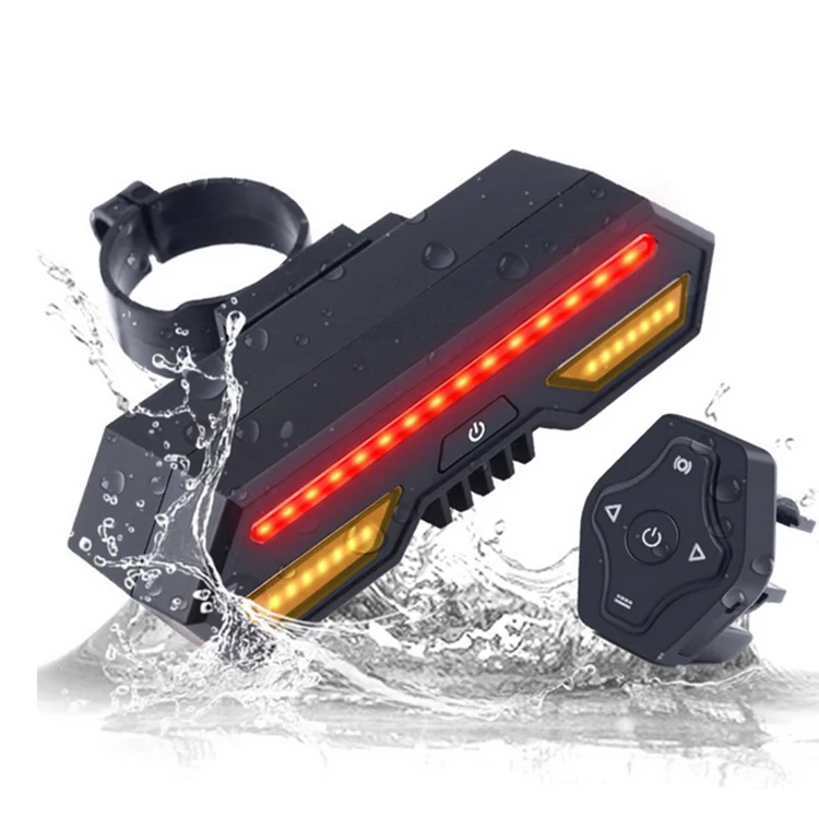 Portable IPX4 Waterproof Wireless USB Rechargeable LED ABS Smart Bike light with Turn signal for emergency