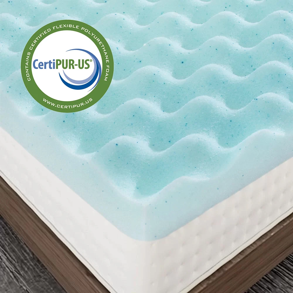 

USA stock 1.5 Inch Gel Infused Memory Foam Mattress Topper, High Density Cooling Ventilated Design Memory Foam Bed Topp, White