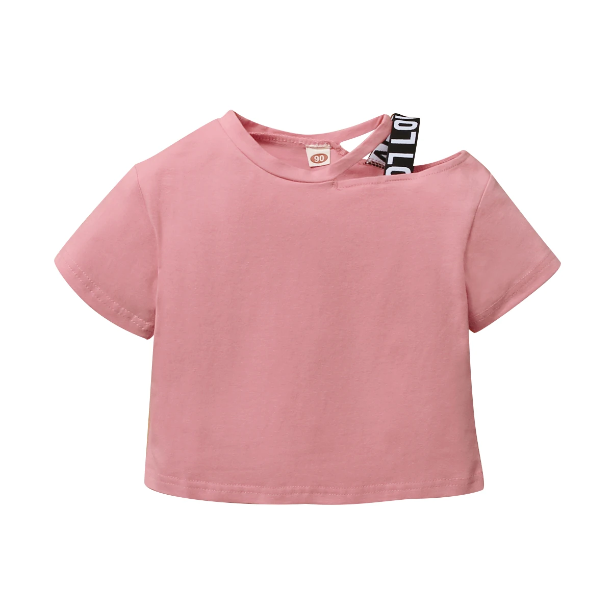 

Kids organic clothing Cotton baby girl top Summer pink color Baby girl tee