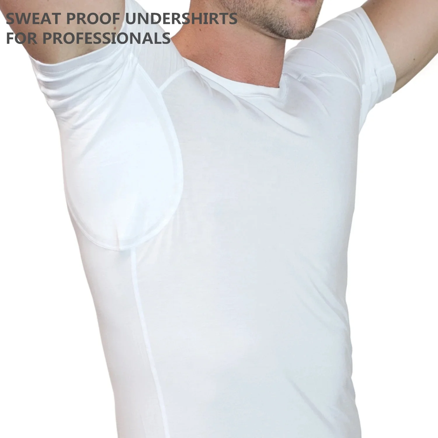 

The Unique Sweat Proof Shirt sweat proof undershirt men clothed fitted tshirt t-shirts, White/grey/black