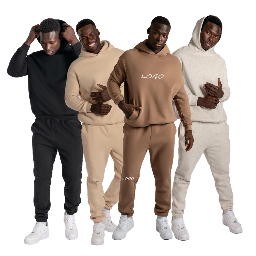 

Custom Oversized Hoodie Velour Tracksuit for Men Fleece Cotton Hood Sweatsuit Men's Jogging Sweat Suits Two pieces Pants Set, Custom colors