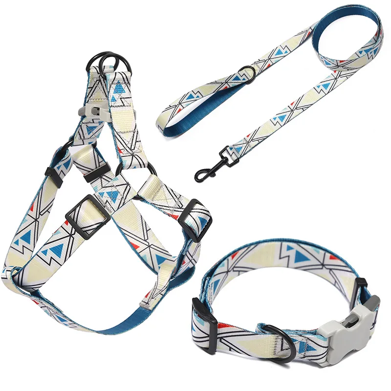 

Midepet wholesale dog leash rope reversible dog harness pet supplies personalized luxury stripes pet dog leash and collar set, Black,blue,red,customized