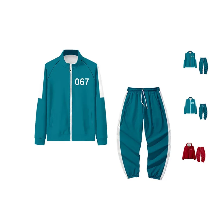 

ready to ship squid game costume set 067 men's jacket li zhen coat pants two piece squid game tracksuit, Picture color