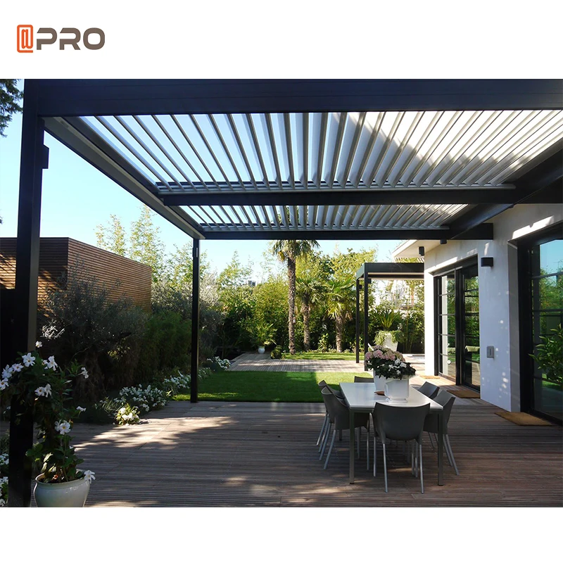 

3X3M Gazebo Outdoor All Year Roof Aluminium Uitschuifbaar Met Doek Pergola, Customized colors