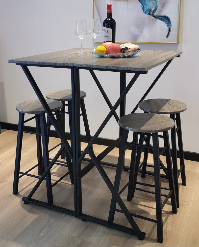 Space Saving Home Furniture Folding Dining Table With 4 Chairs Wholesale Buy Hemat Ruang Perabotan Perlengkapan Peralatan Rumah Tangga Lipat Meja Makan Desain Hemat Ruang Meja Makan Product On Alibaba Com