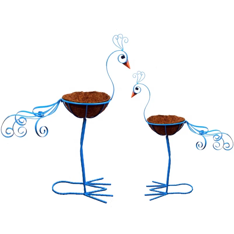 
The Lakeside Collection Bird Planters Peacock Set of 2 