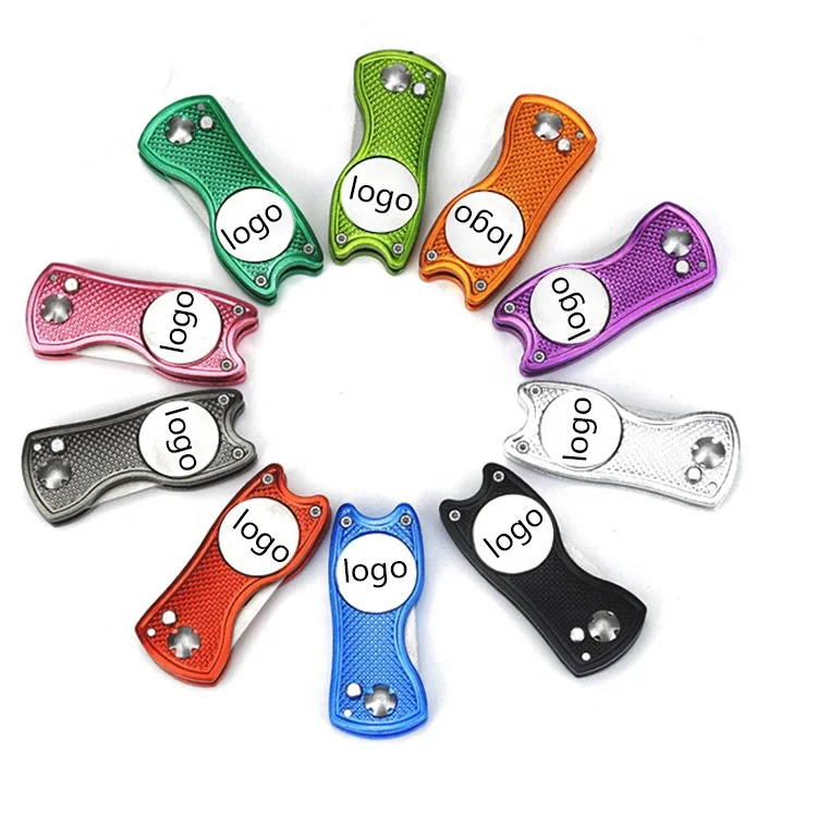 

Golf Customized Retractable Switch Blade Ball Markers Divot Tool Bottle Opener, 8 different colors