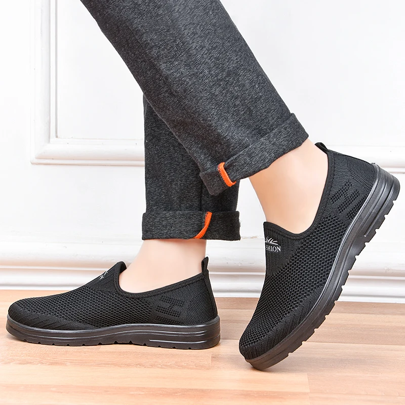 

M-7 Slip On Sports Casual Knit Designer 2021 Men Slip On Shoes Grey Running Shoes