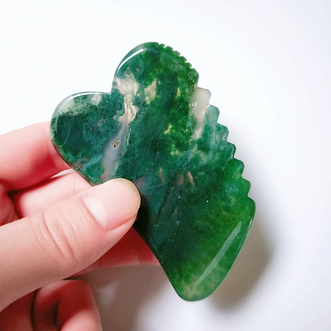 

Niceauty Facial Messager Moss Agate Gua Sha Board Cooling Guasha Stone Beauty for Men Women