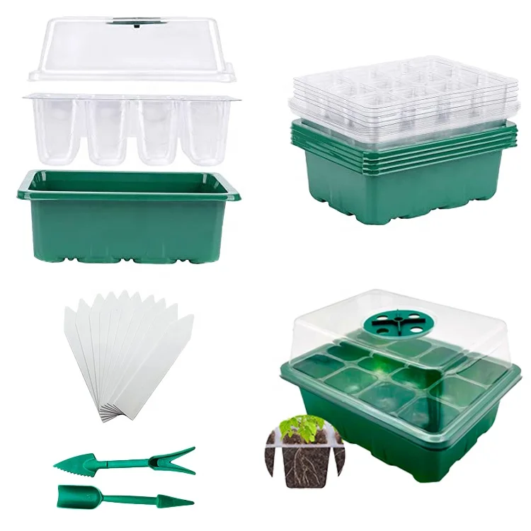 

High Quality Classic Durable Hydroponic Seedling Tray Seed Propagator Station, Green
