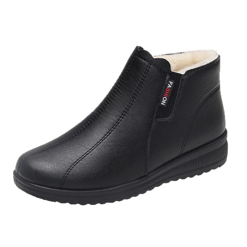 

Wholesale Plush Warm Winter Waterproof Snow Boots for Women Fashion Comfortable Women Leather Winter Boots
