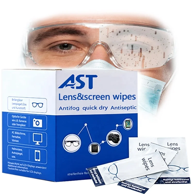 

Disposable Lens Anti Fog Wipes for Glasses, Anti-fog Glasses Wet Wipe for Goggles Eyeglass