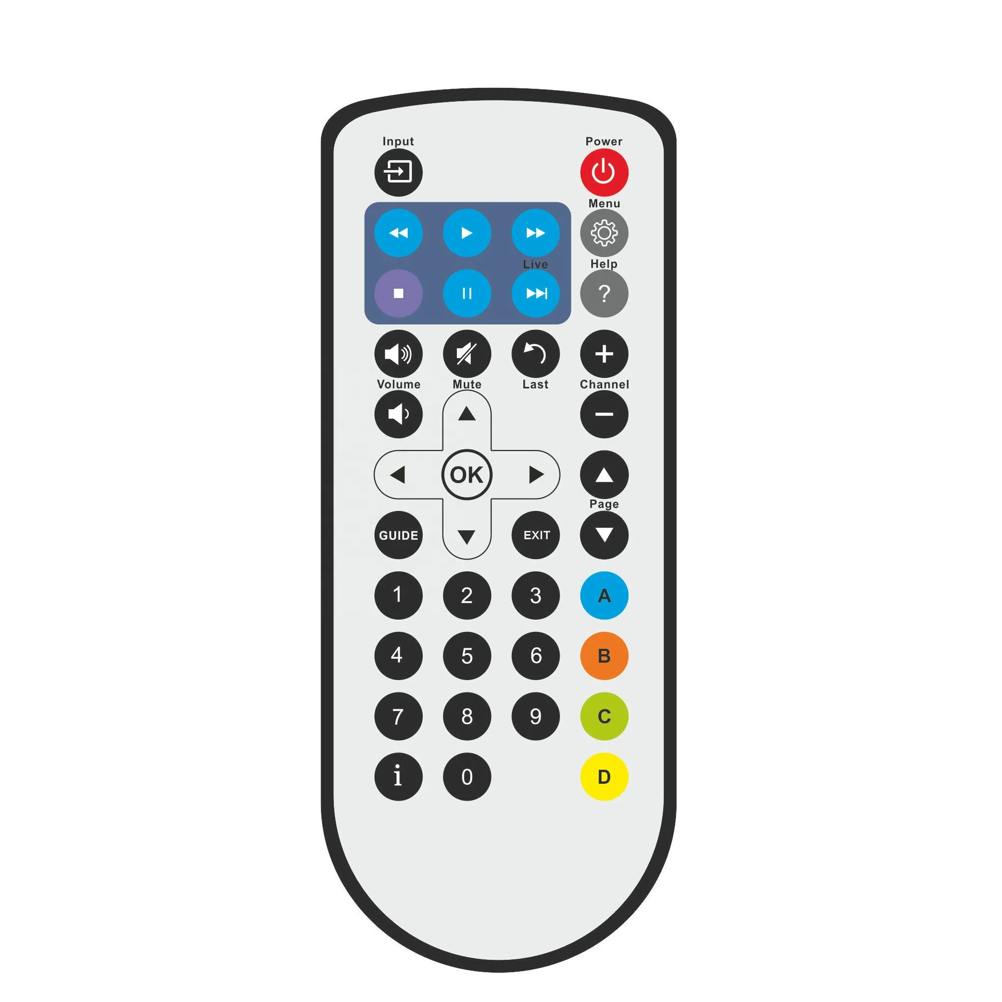 

44 keys IP67 100% waterproof remote control universal IR tv remote programmable remote control, White
