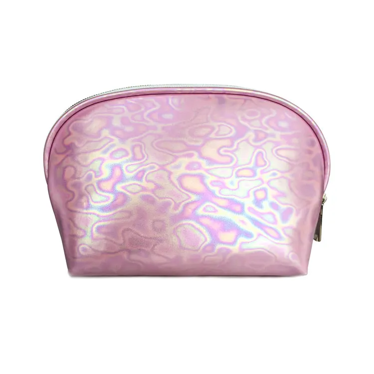 

New glitter PU Letter half round makeup bags travel leather pouch waterproof durable color zipper makeup pouch, Pink/blue/gold/yellow