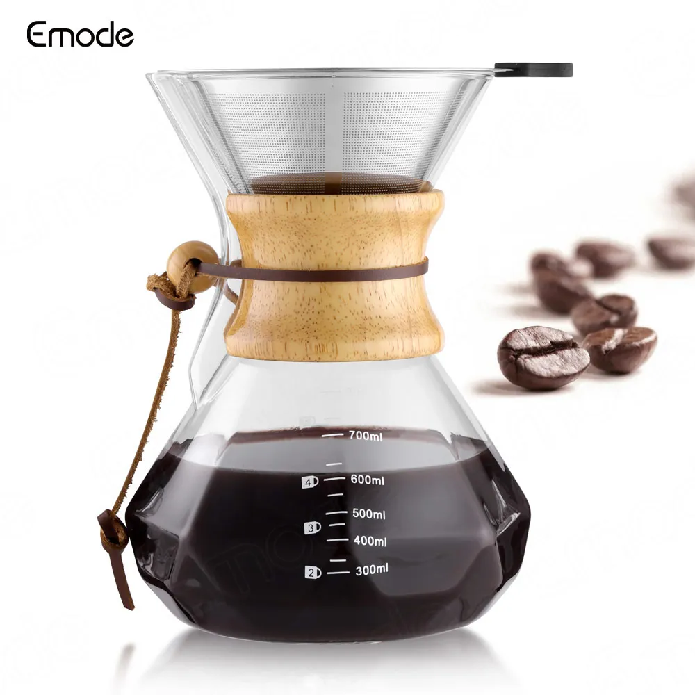 

Reusable 600ml BPA free Hot Manual Brewing Clear Dripping Coffee Maker Fine Paperless Filter Pour Over Coffee Maker