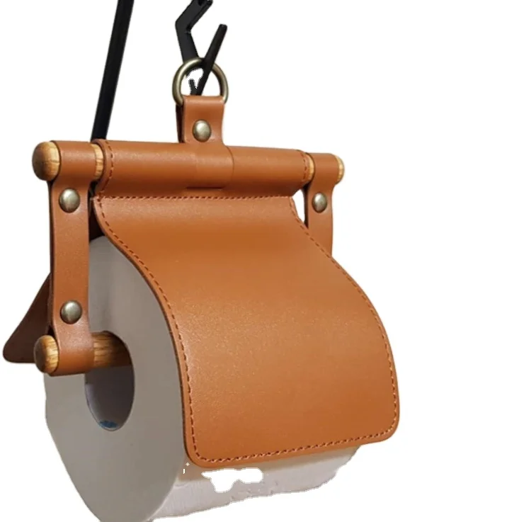 

New hanging PU leather roll tissue box household toilet tissue box