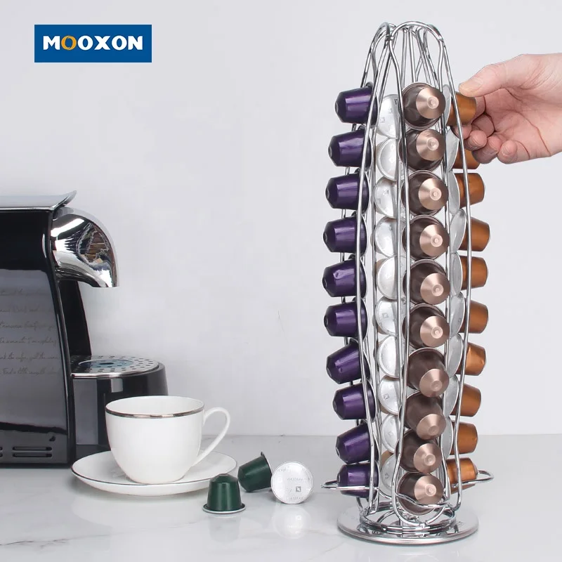 

OEM Nespresso Capsules Storage Drawers Office Keeper Rotary Capsules Tassimo 40 Pod Milk Stand Coffee Capsule Holder