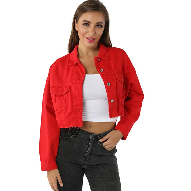 

2020 new arrivals fashion trending wholesale high street women casual crop denim jacket