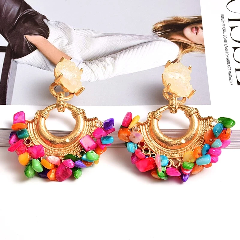 

Jewelry Accessories For Women Wholesale Bohemian Vintage Handmade Hanging Colorful Rhinestone Dangle Metal Drop Earrings, Many colors fyi