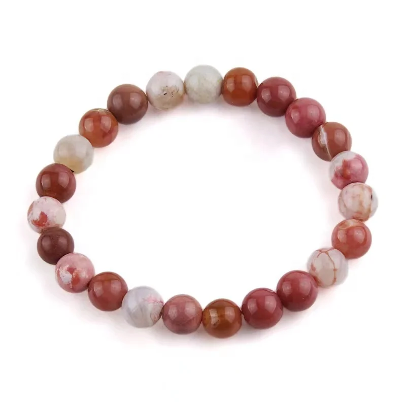 Wome Popular 8mm White Howlite Colorful Gemstone Elastic lava Bracelet Stretch Natural Stone men Energy Bracelet