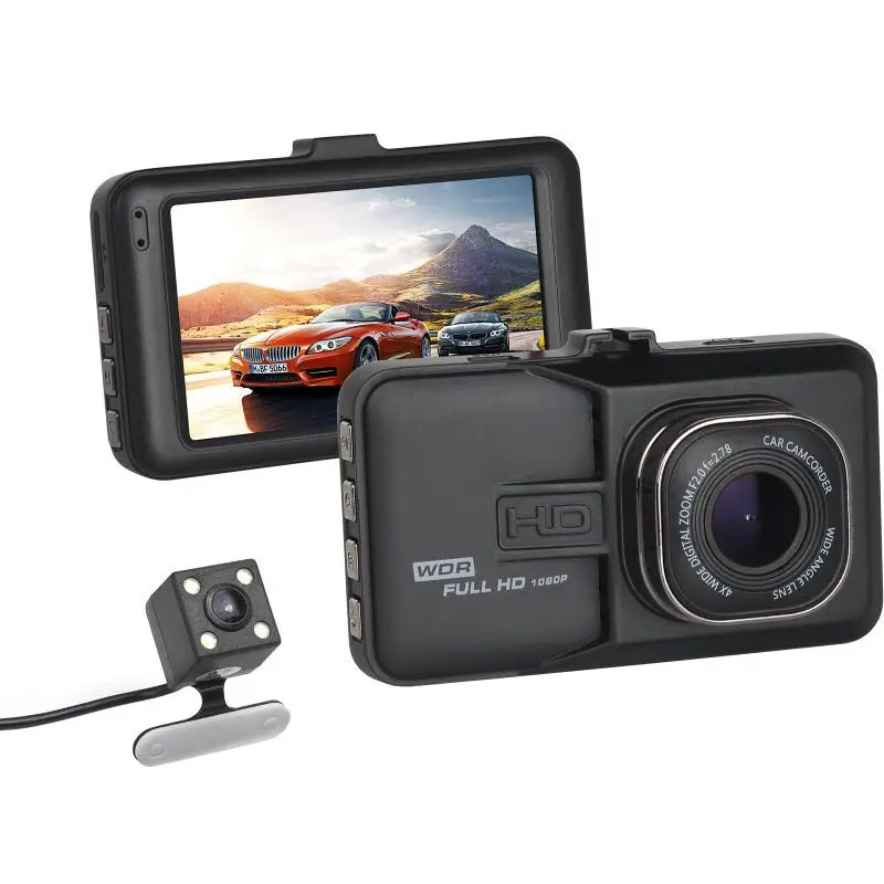 Hd 1080p Dual Lens Dashcam 3 Inch Zinc Alloy G Sensor Vehicle Blackbox ...