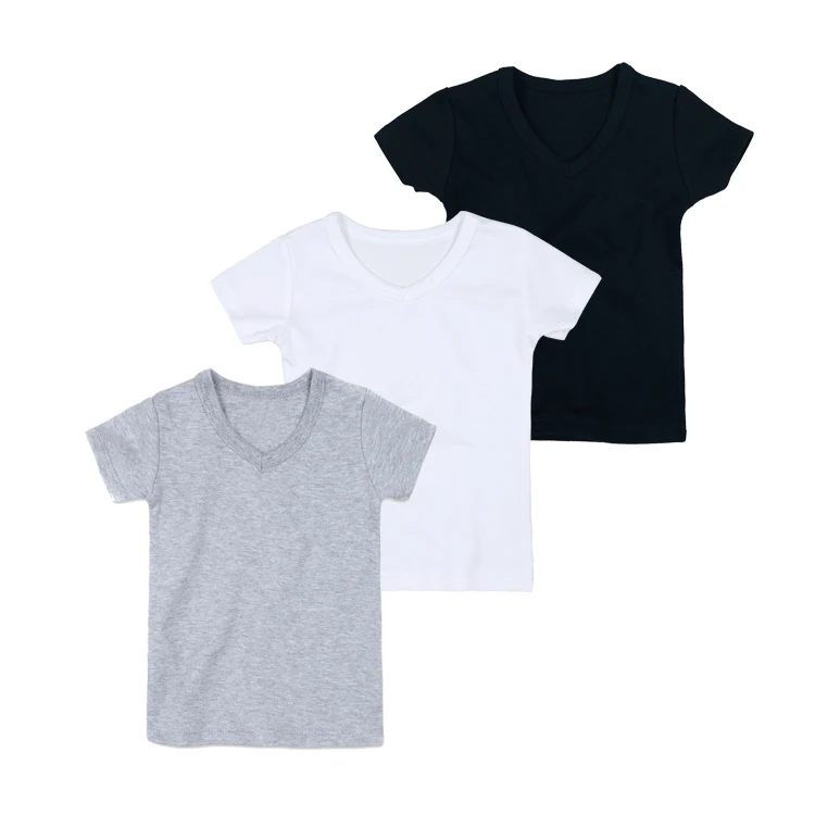 

Unisex Baby Boy And Girl Infant V- neck Tee Shirt Summer Short Sleeve Top Custom Blank Baby t-shirts, Black,white,grey