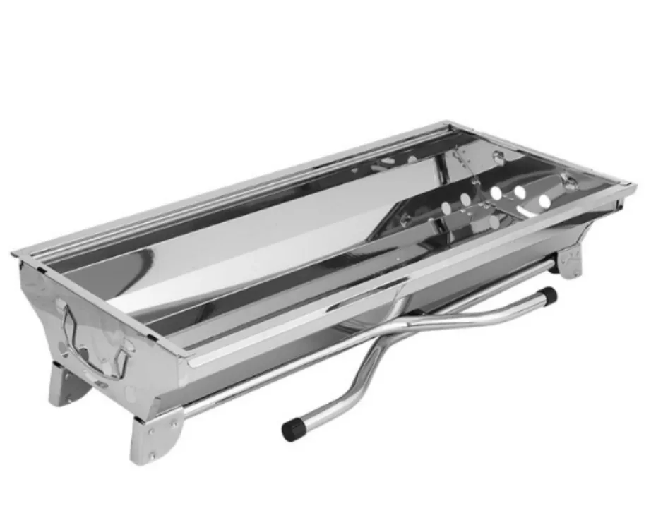 

Standard Stainless Steel Commercial BBQ Barbecue Grill , Charcoal BBQ Grills Functional Camping Barbecue Grill, Silver
