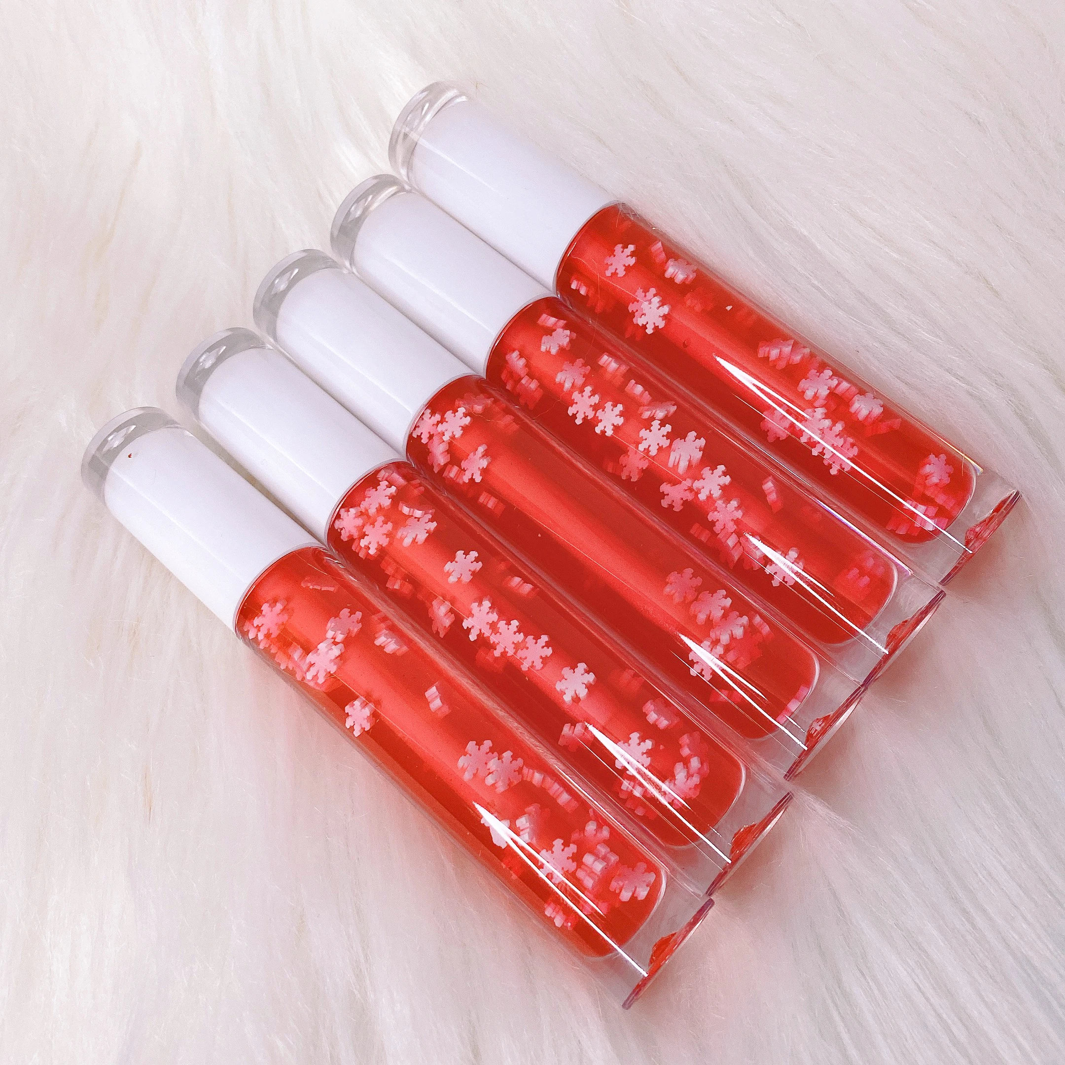 

Lipgloss Oil Base Private Label Kids Custom Unbranded Set Glitter Makeup Floral Christmas Clear Tube Beautiful Lip Gloss