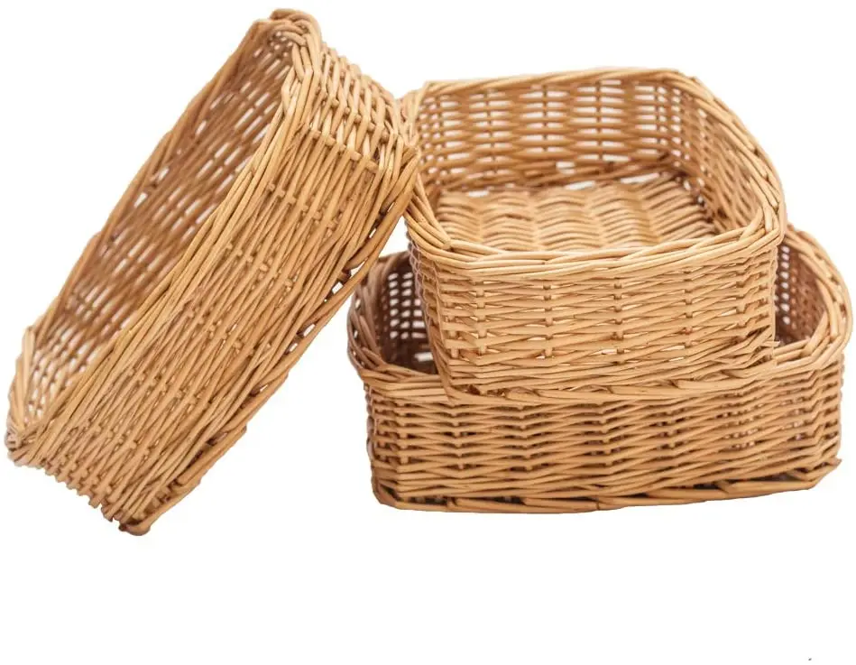 White Brown Oak Pine Traditional Wicker Xmas Christmas Hamper Basket Picnic Box 