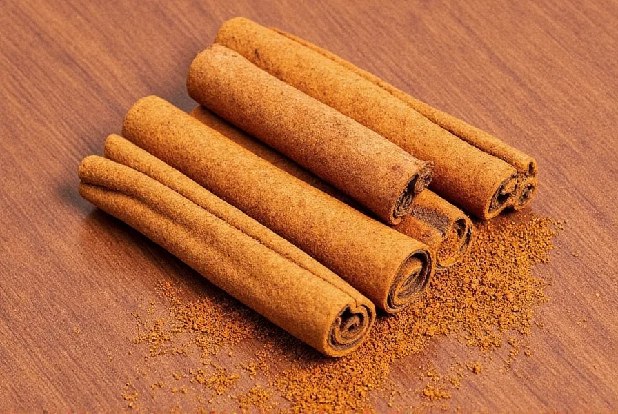 Saigon cinnamon sticks displayed in a rustic setting