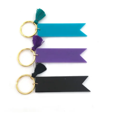 

blank name custom keychain with tassel