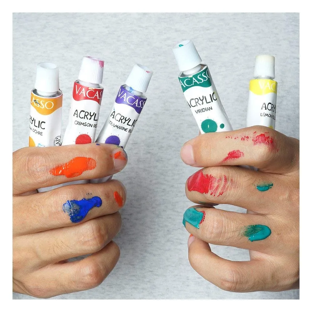 
Custom Logo Art Supply Permanent Waterproof 24 Colors Acrylic Paint Set for T-shirt,Rock,Wood,Glass Oil Based Acrylic Paint 