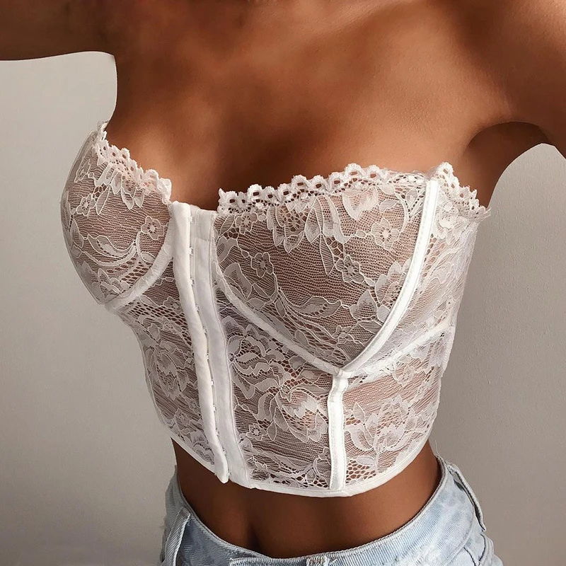 

FS1817D Ladies sexy crop top women lace vest