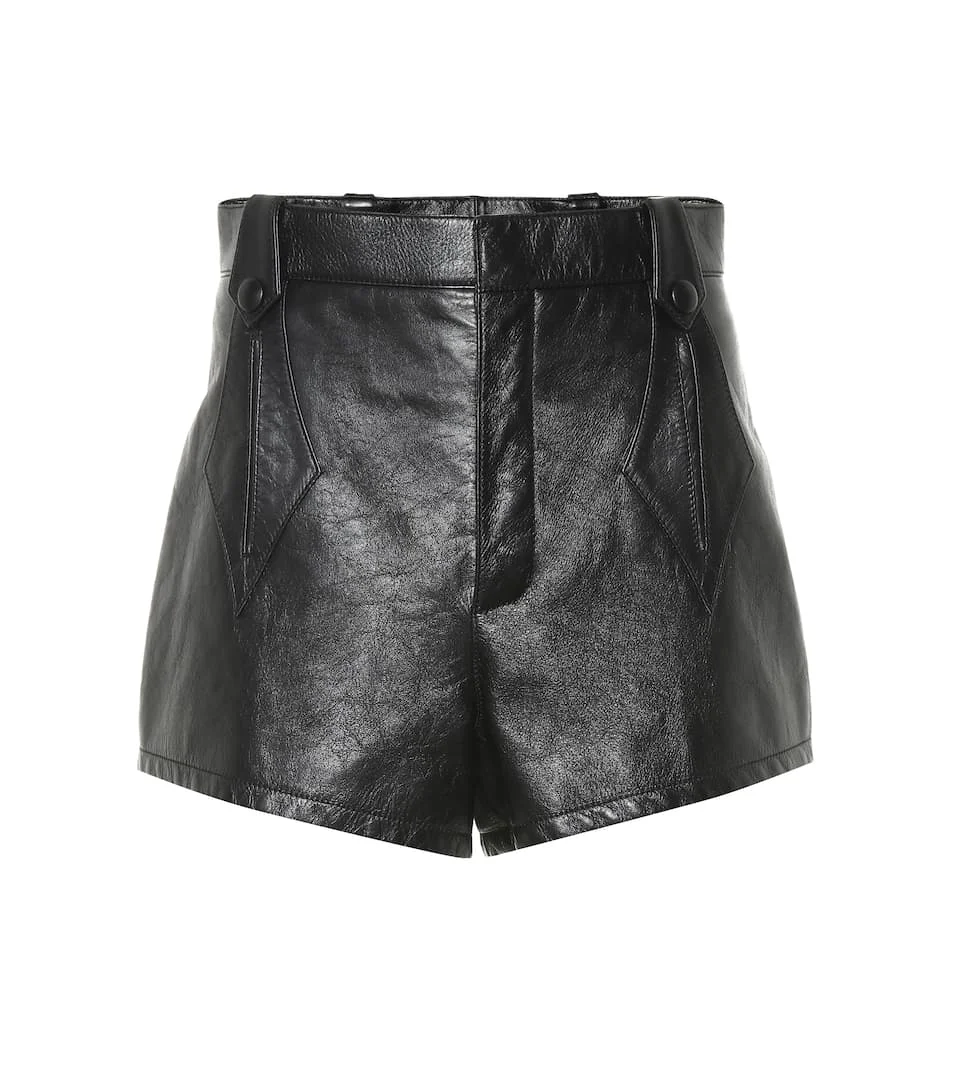 flattering high-waisted fit High-waisted lamb leather shorts